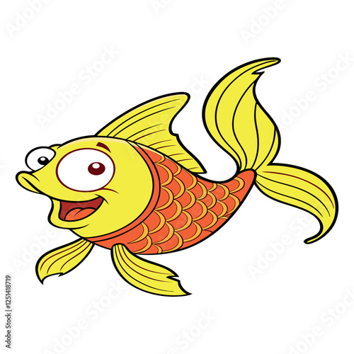 Vector illustration of a goldfish