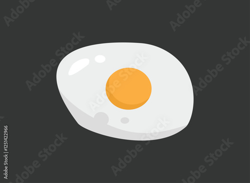 Illustration of an Cracked Egg Sunny Side Up