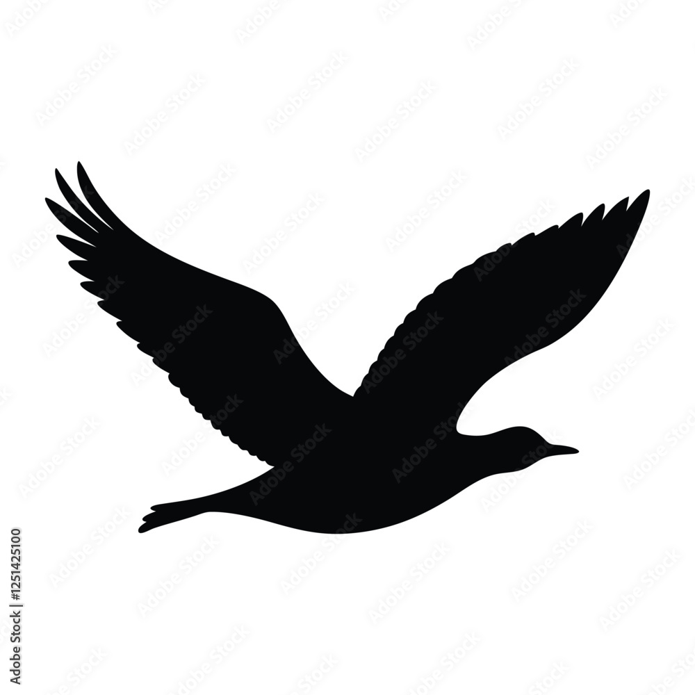 Obraz premium Migratory Bird Vector, illustration black silhouette, bird flying 