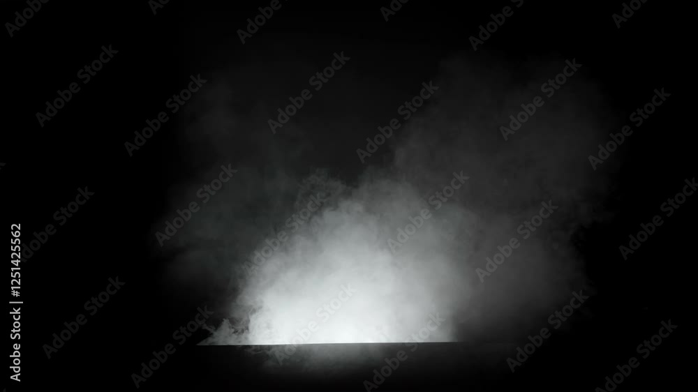 Dust and Smoke transition mask compositing element in 4k, white Dust and smoke in slow motion. Smoke, Cloud of cold fog in light spot background. Light, white, fog, black background, Dust particles