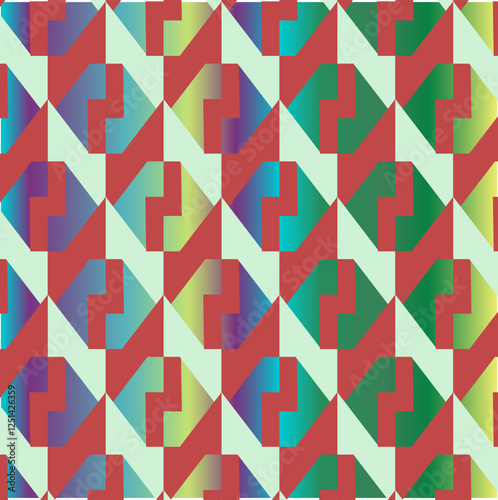 Wallpaper Mural Abstract Seamless Geometric pattern. Colorful geometrical pattern of diamonds shapes. Triangular pattern . Design for fashion, fabric, textile, wallpaper, cover, web , wrapping and all textile prints Torontodigital.ca