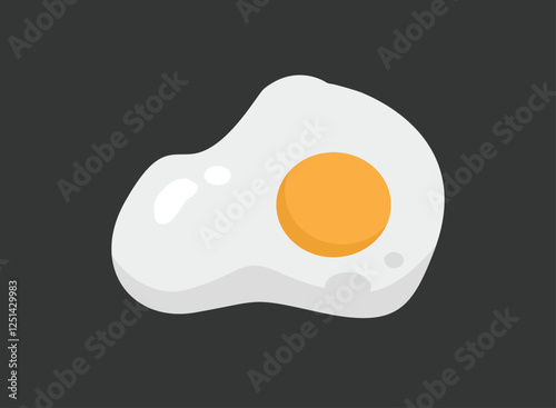 Illustration of an Cracked Egg Sunny Side Up