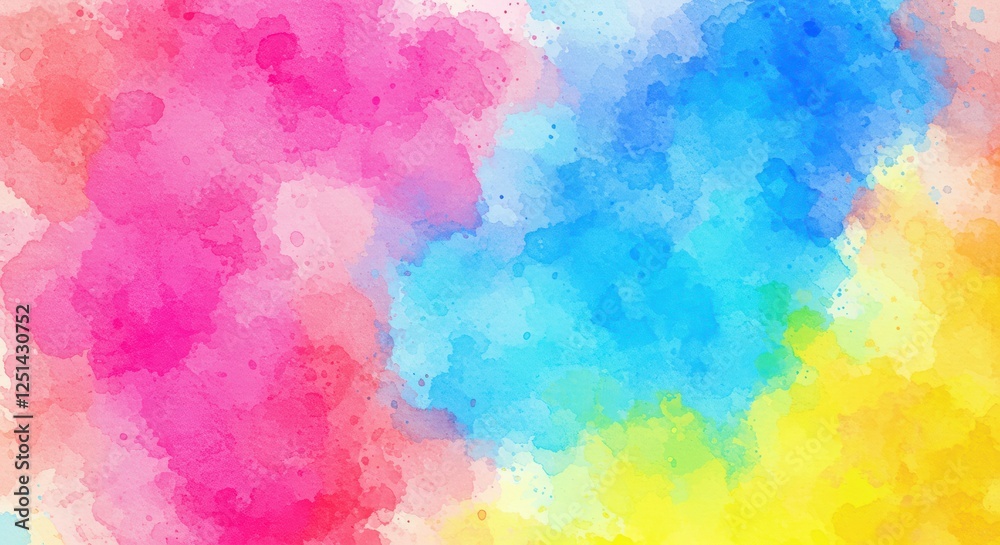 Abstract Watercolor Swirl: A mesmerizing blend of vibrant pink, blue, and yellow watercolor washes swirl and dance across the canvas, creating a captivating and dreamlike abstract background. Abstract Watercolor Swirl: A mesmerizing blend of vibrant pink, blue, and yellow watercolor washes swirl and dance across the canvas, creating a captivating and dreamlike abstract background.