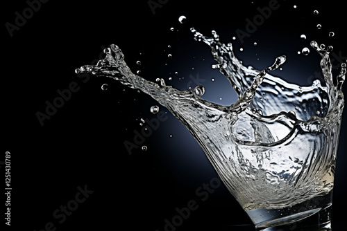 water splash on black generative ai