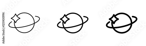 sparkle planet vector icon