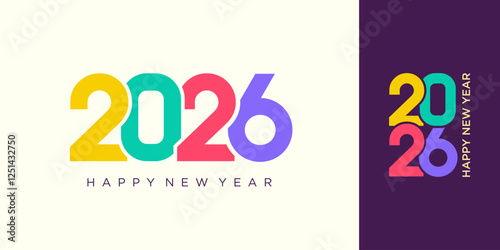 2026 Happy New Year design vector. trendy unique new year 2026 logo design template