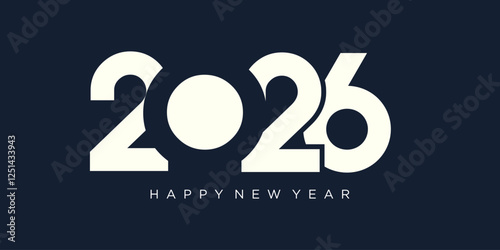 2026 Happy New Year design vector. trendy unique new year 2026 logo design template