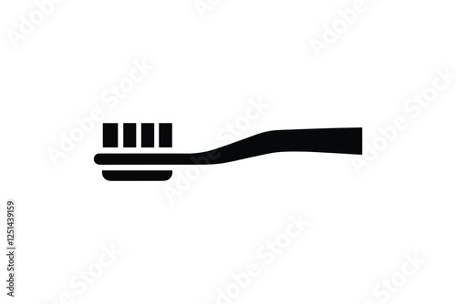 toothbrush vector silhouette isolated in white background