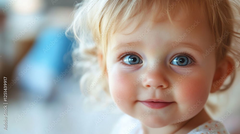 Close-up portrait of a smiling baby with blue eyes Close-up portrait of a smiling baby with blue eyes