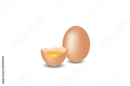 Realistic egg vector on white background. chicken egg, egg farm, eggs vector.