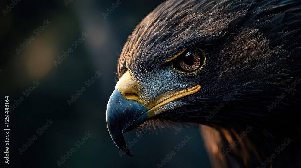 Fototapeta premium A close up of a large eagle's head with its beak open