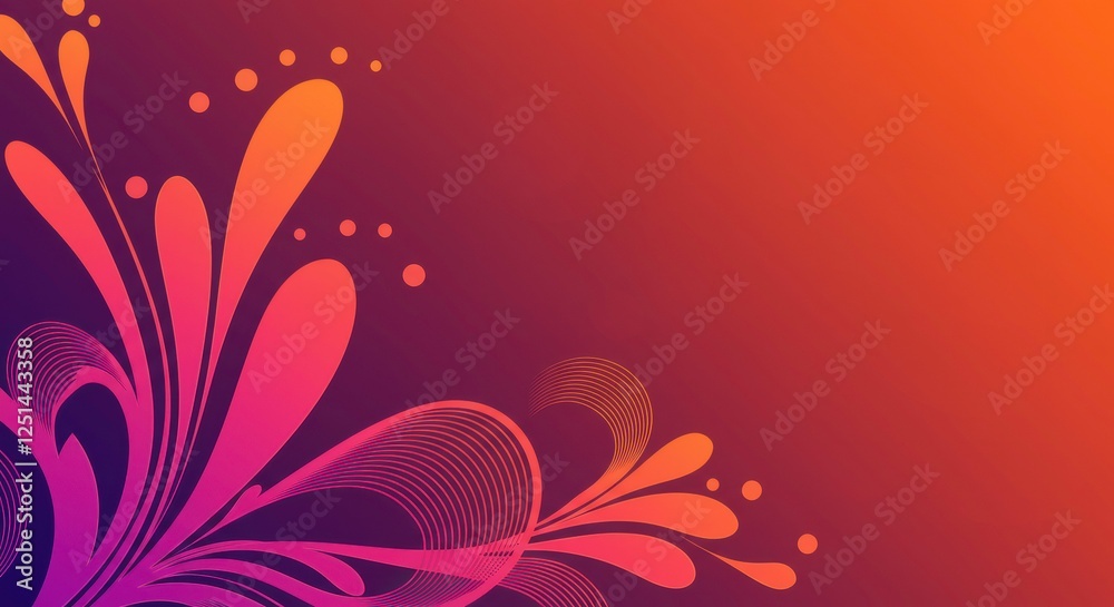 Abstract Floral Design: A vibrant and dynamic abstract floral design in shades of deep purple, coral, and orange. Perfect for adding a touch of modern elegance to any project. Abstract Floral Design: A vibrant and dynamic abstract floral design in shades of deep purple, coral, and orange. Perfect for adding a touch of modern elegance to any project.