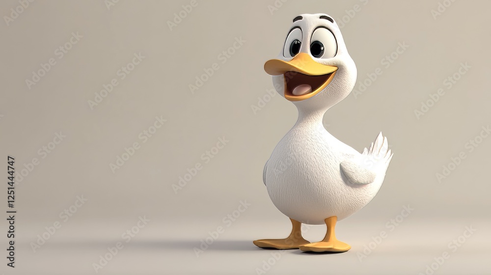 Fototapeta premium Duck mascot isolated on flat background