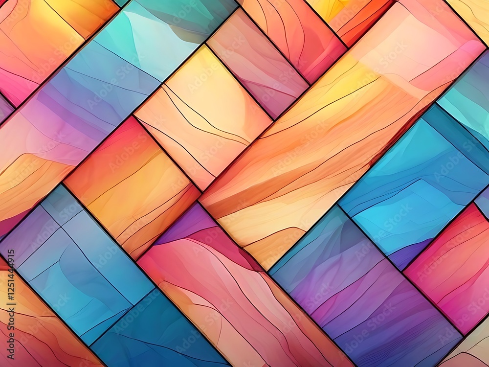 Obraz premium Abstract Interlocking Colorful Geometric Design