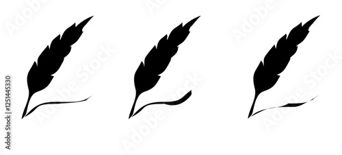 old style quill pen vector icon