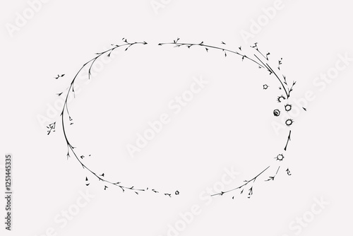 Vector frame of leaves on a white background. Wreath with leaves. Vector illustration
