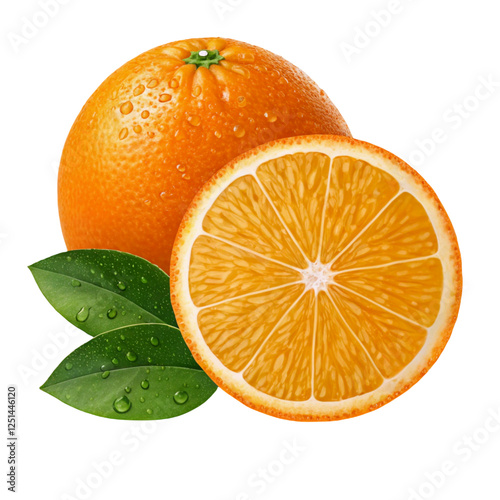 orange and leaf  PNG file download