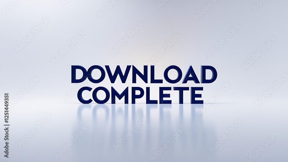 Download complete message on a clear background indicating successful file download Download complete message on a clear background indicating successful file download
