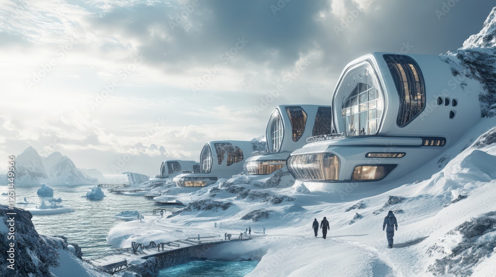 Obraz premium The homes are designed to withstand the harsh winter conditions