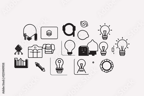 Creative business solutions icon set collection
