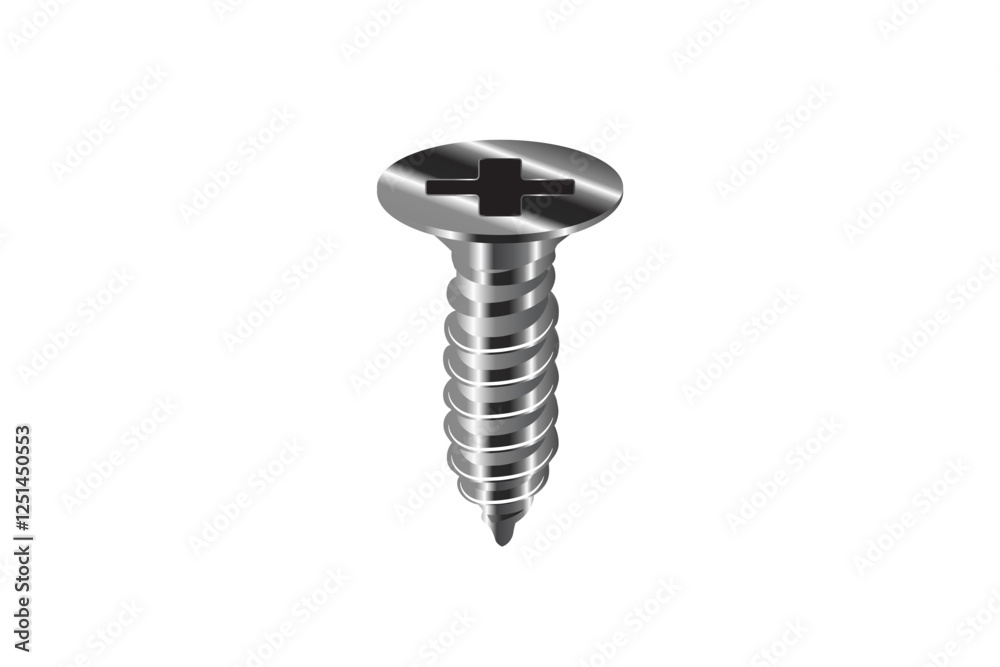 Screw vector Illustration on white background. Metal screw vector. Screw vector Illustration on white background. Metal screw vector.