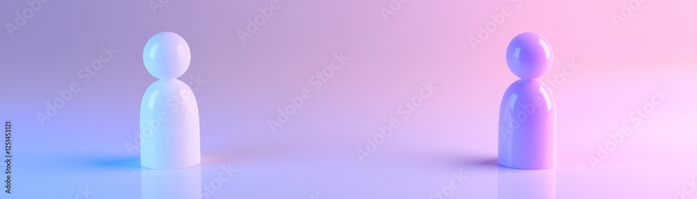 Two abstract figures on a gradient background Two abstract figures on a gradient background