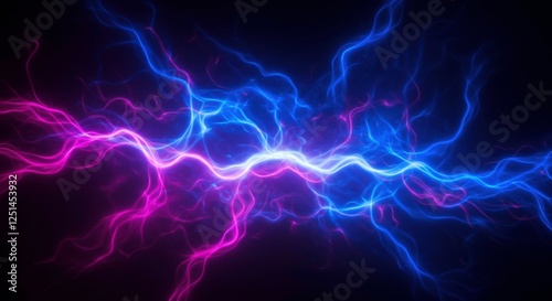 Electric Dreamscape:  A vibrant and mesmerizing digital artwork, featuring a captivating interplay of vibrant blue and purple electric currents against a dark background.