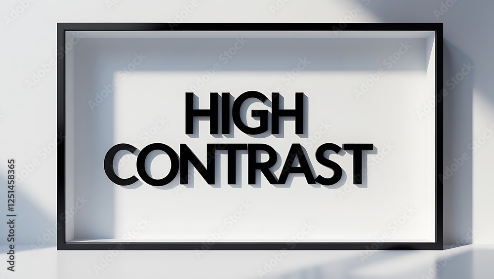 High contrast text with shadow effects displayed in a geometric frame High contrast text with shadow effects displayed in a geometric frame