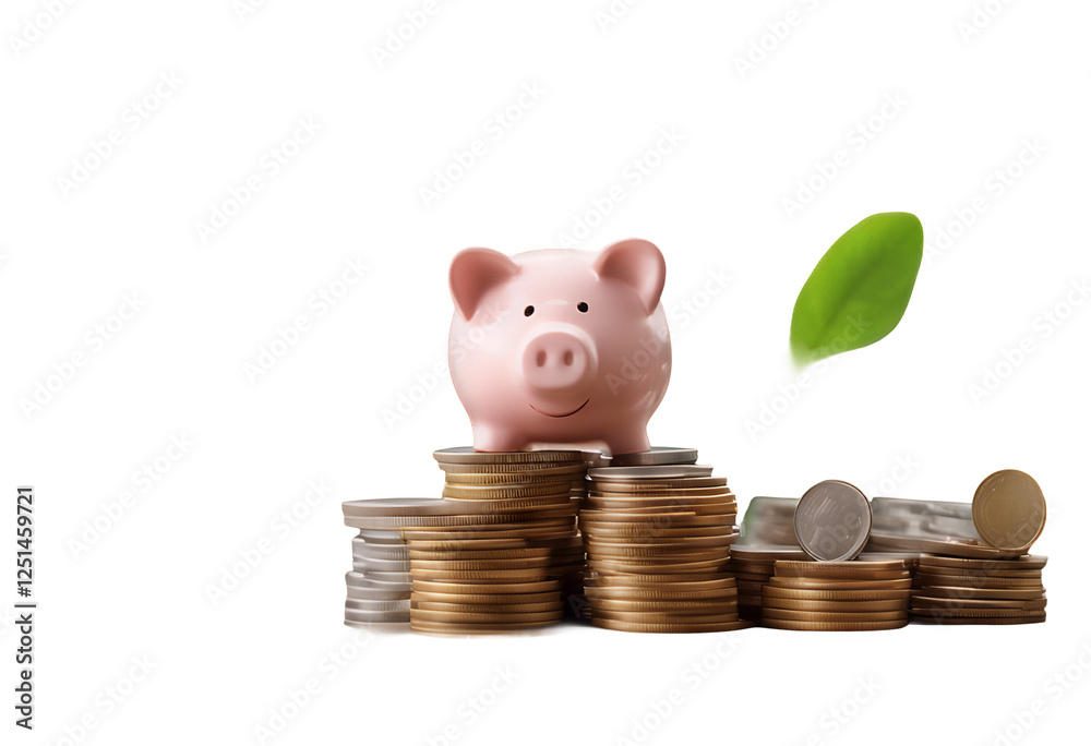 draw baby success concept pig hold wealth growing nature coin saving chart finance currency background hand coins save banking investment piggy stack graph financial business growth cash money bank
