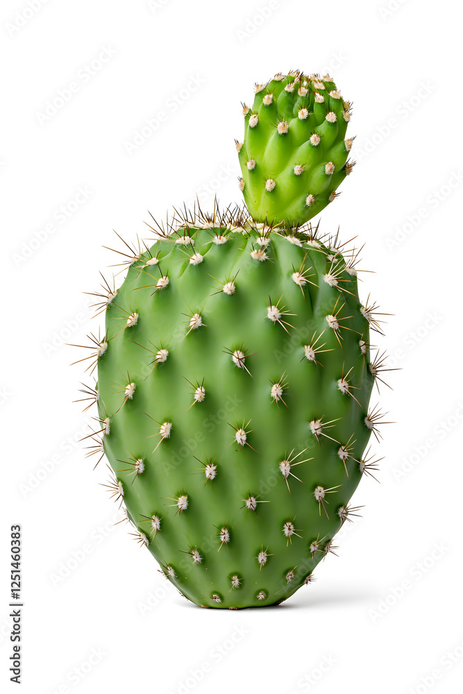 Raw Green Prickly Pear Fruit isolated on white Raw Green Prickly Pear Fruit isolated on white