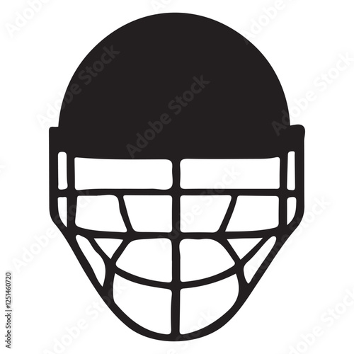 Protective Hockey Helmet Silhouette Vector Illustration Game Sport