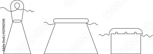 one line art scraper tool vector illustration. line art, one continuous line, simple, hand drawn and sketch style. for icons, symbols, signs or logos