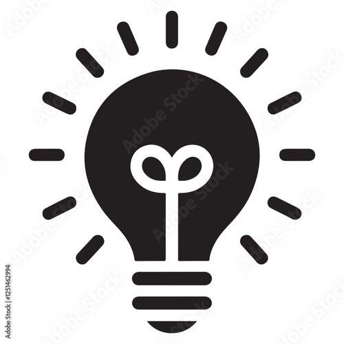 Light Bulb Silhouette Vector for Innovation and Ideas creation projects