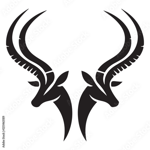 Sophisticated African Antelope Silhouette Illustration for Creative Applications
