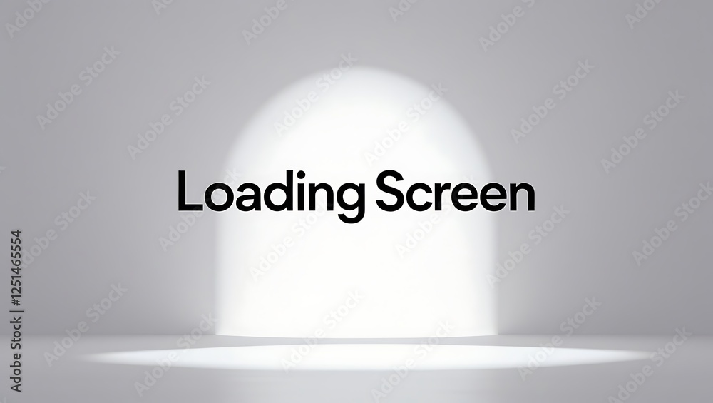 Loading screen displayed on a smooth, minimalistic surface with soft light Loading screen displayed on a smooth, minimalistic surface with soft light