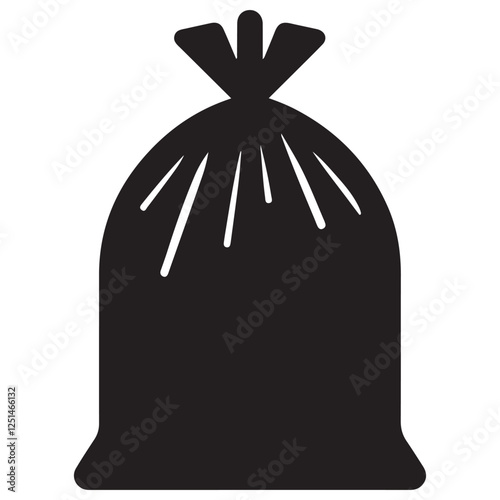 Vector Trash Bag Illustration Black for Clean Environment Designs