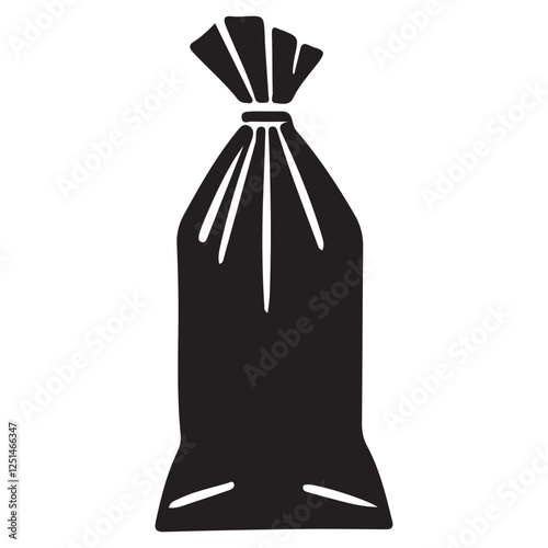 Long Trash Bag Silhouette Illustration for Recycling Vector Projects