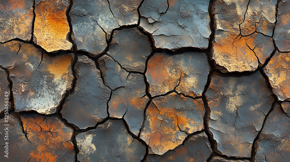 Barren dry land texture with cracked soil and natural fissures in high detail Barren dry land texture with cracked soil and natural fissures in high detail