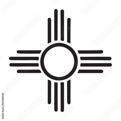 Zia Symbol Silhouette Vector Graphic New Mexico Heritage Icon