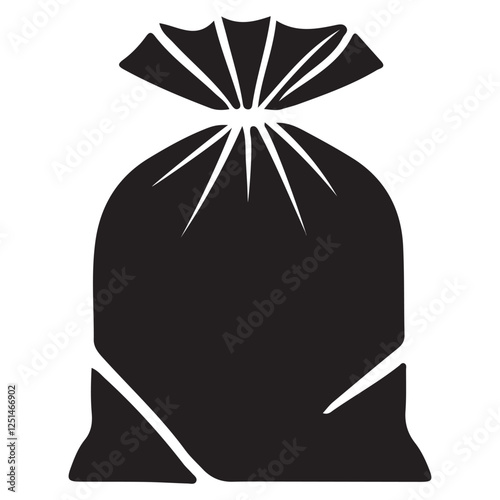 Silhouette of a Black Garbage Bag Vector Style Illustration