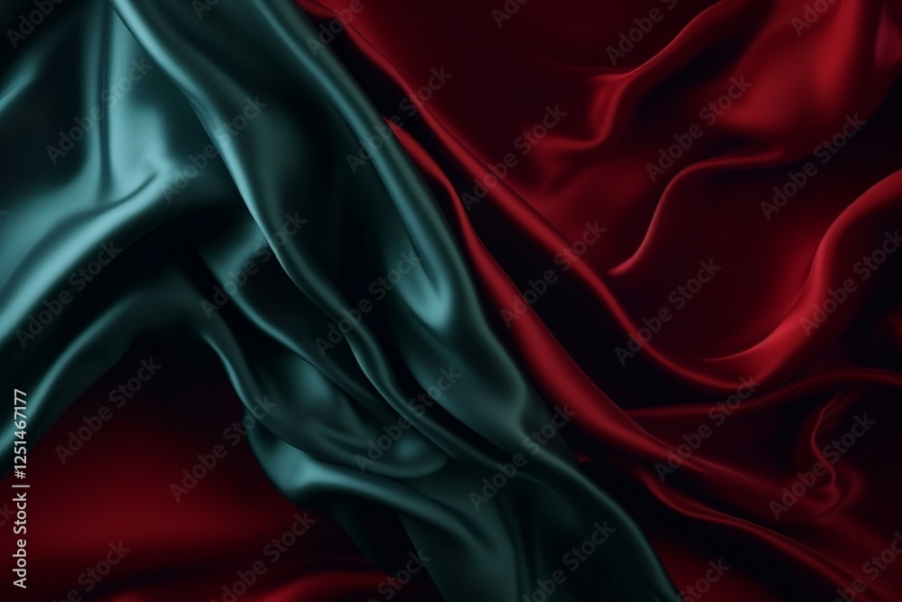 Obraz premium Colourful satin fabric silk wave flying background. Colourful gradient silk flying fabric. Waving satin cloth