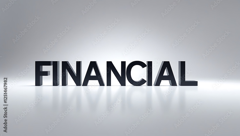Financial concept in bold letters with light reflection and clean background Financial concept in bold letters with light reflection and clean background