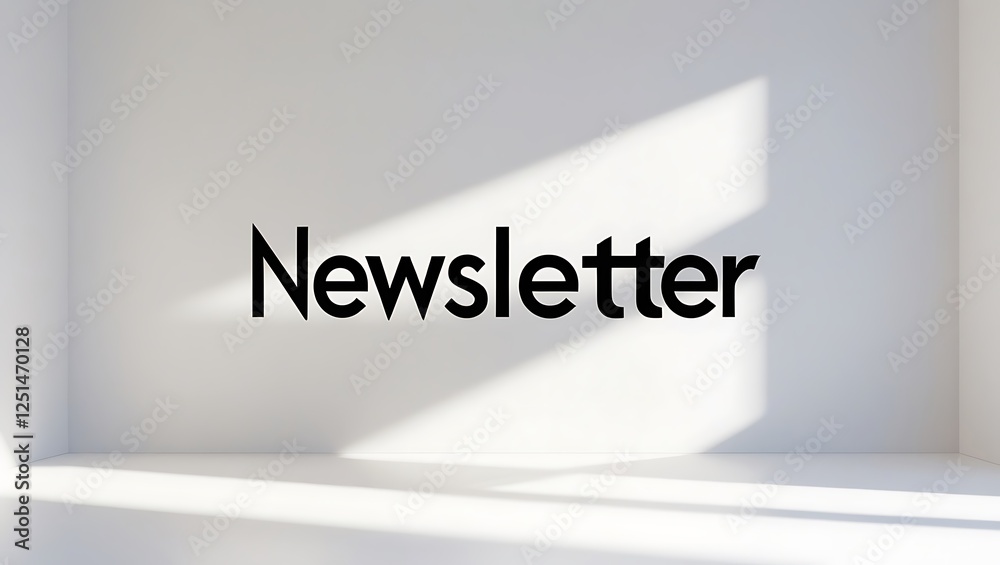 Simple newsletter text in a well-lit interior setting with shadows Simple newsletter text in a well-lit interior setting with shadows
