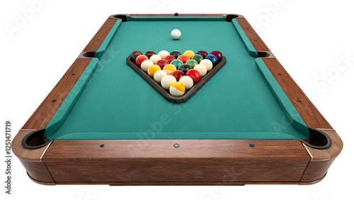 Billiard table set for a game