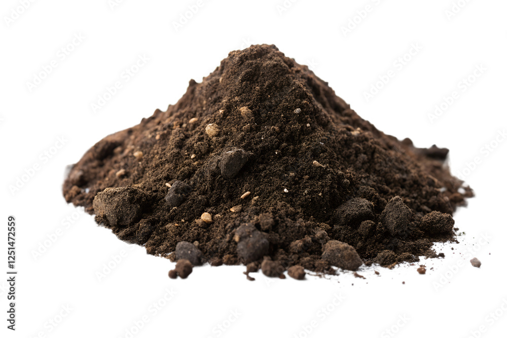 Natural soil pile gathered from the ground Natural soil pile gathered from the ground