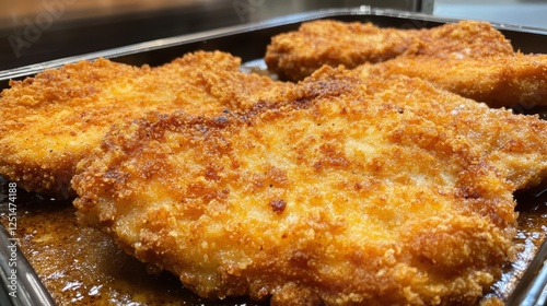 Classic Fried Pork Chops, Breaded and Fried to a Crispy Golden Perfection. A Comforting, Flavorful Dish. photo