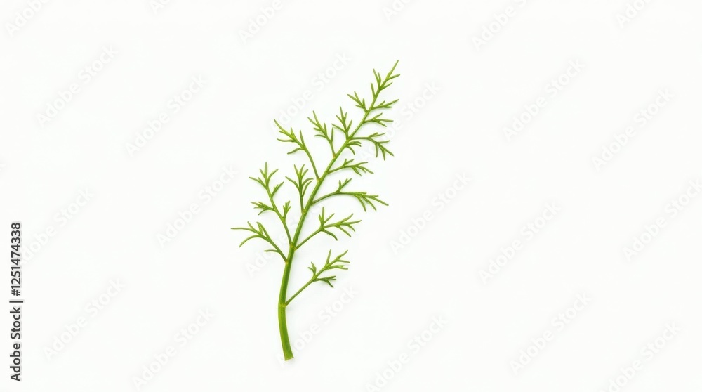 Fresh Dill Sprig Isolated on White Background Fresh Dill Sprig Isolated on White Background