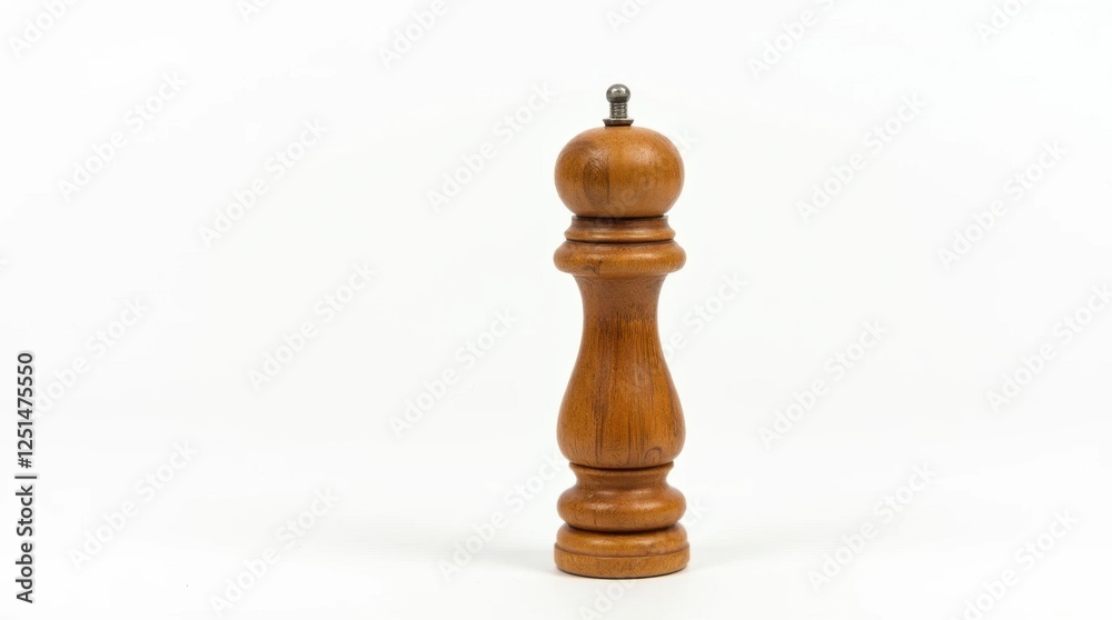 Rustic Wooden Salt Shaker on White Background Rustic Wooden Salt Shaker on White Background