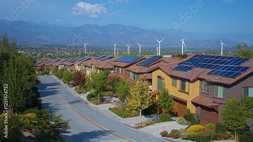 Wallpaper Mural A row of houses with solar panels on the roofs Torontodigital.ca