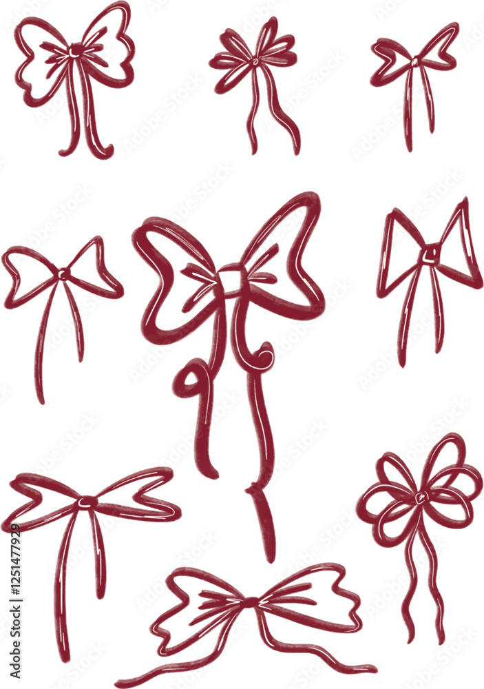 hand drawn isolated ribbon collection. hand drawn isolated ribbon collection.